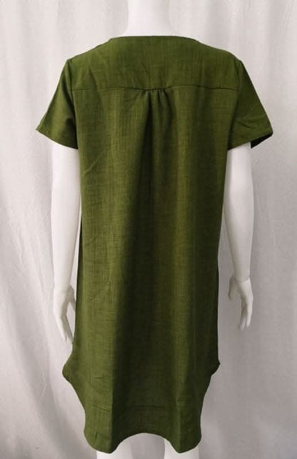 Vibrant Green V-Neck Dress for Effortless Summer Style - Love Salve 