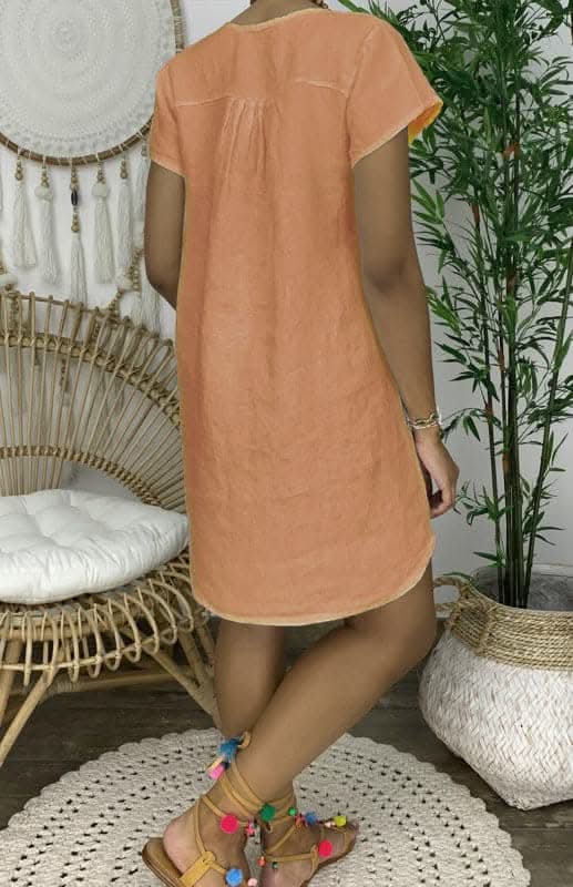 Vibrant Green V-Neck Dress for Effortless Summer Style - Love Salve 