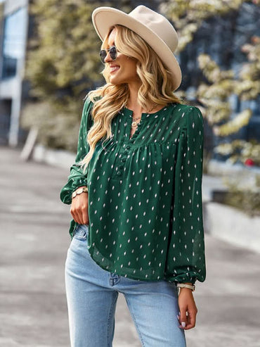 Elegant Chiffon Blouse - Long Sleeve