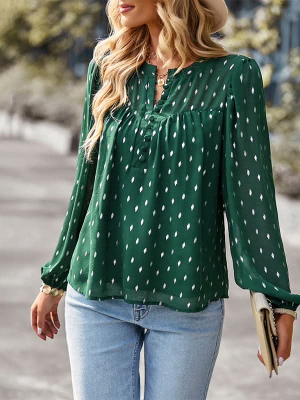 Elegant Chiffon Blouse - Long Sleeve