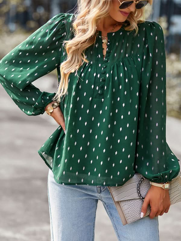 Elegant Chiffon Blouse - Long Sleeve