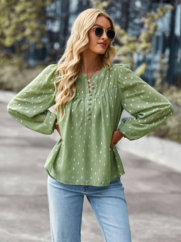 Elegant Chiffon Blouse - Long Sleeve