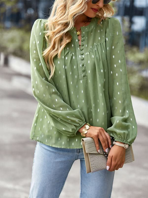 Elegant Chiffon Blouse - Long Sleeve