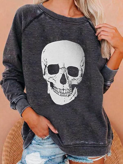 Skeleton Print Hoodie for Women