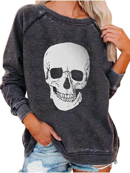 Skeleton Print Hoodie for Women