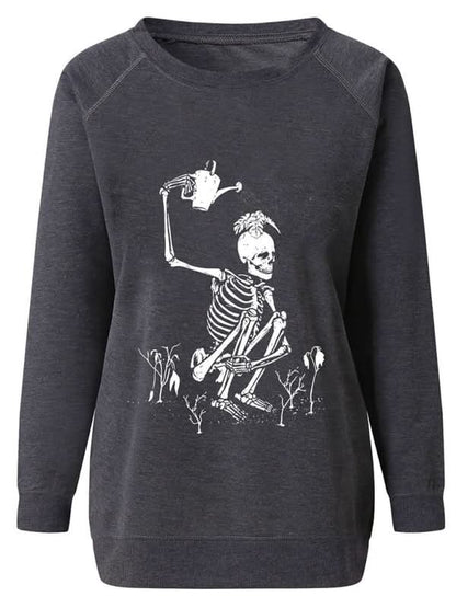 Skeleton Print Hoodie for Women