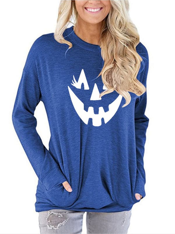 Halloween women's face pullover