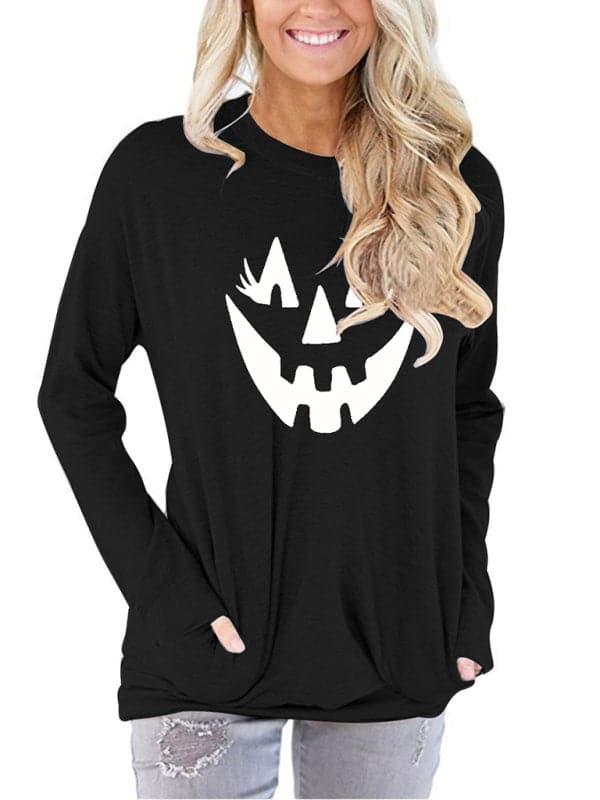 Halloween women's face pullover