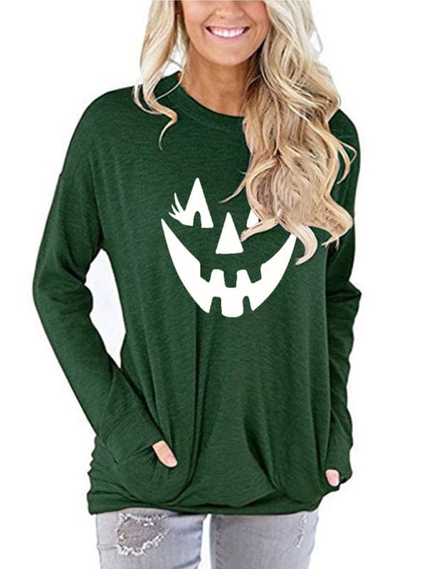 Halloween women's face pullover