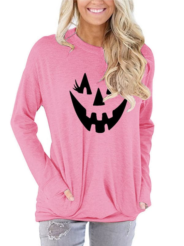 Halloween women's face pullover