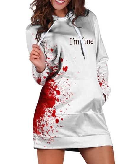 Stylish blood drop print hoodie