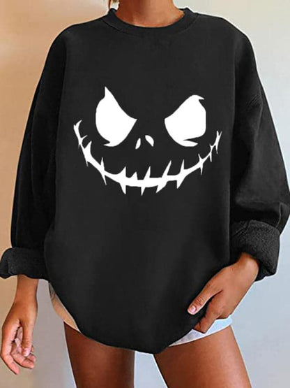 Spooky skull oversized hoodie