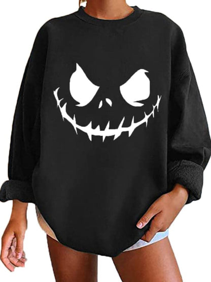 Spooky skull oversized hoodie