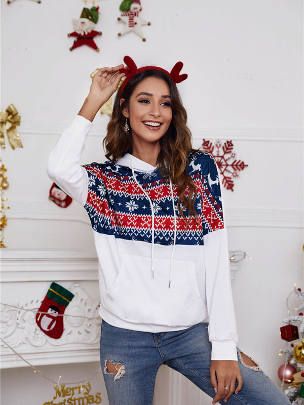 Festive reindeer knit hoodie