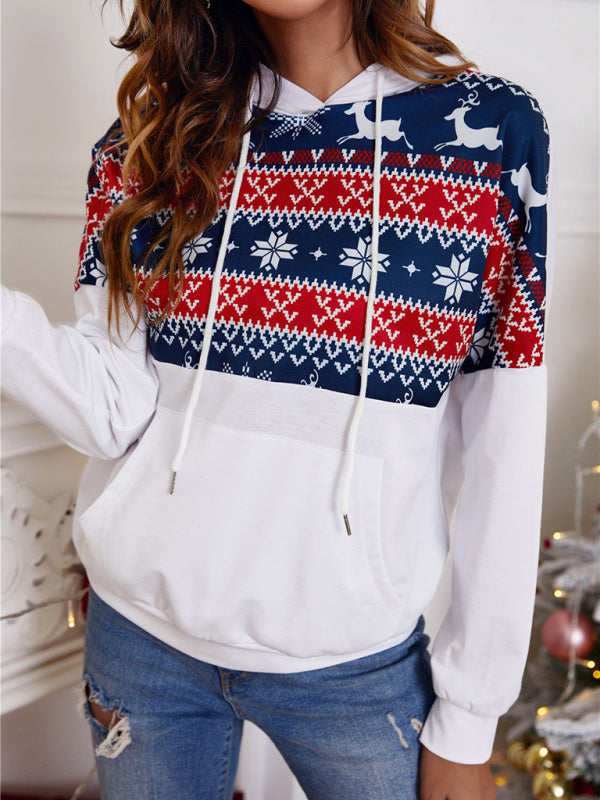 Festive reindeer knit hoodie