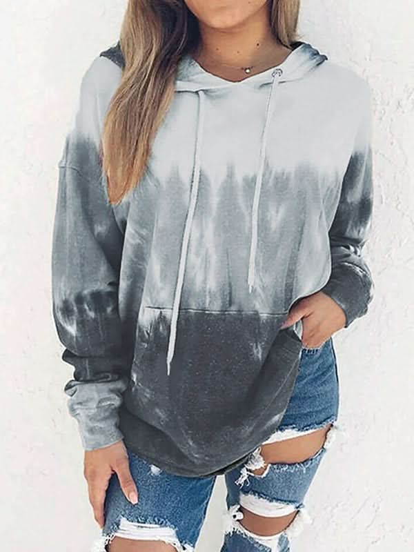 Trendy tie-dye hoodie sweater