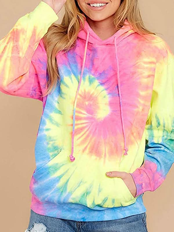 Trendy tie-dye hoodie sweater