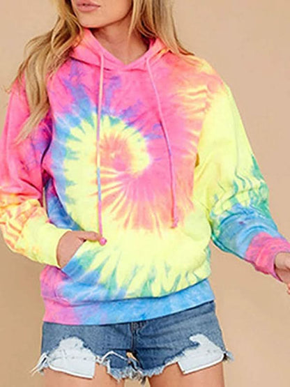 Trendy tie-dye hoodie sweater