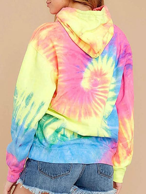 Trendy tie-dye hoodie sweater