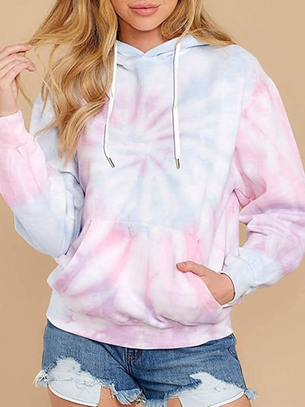 Trendy tie-dye hoodie sweater