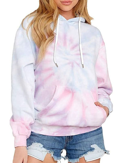 Trendy tie-dye hoodie sweater