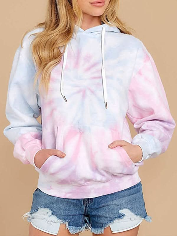 Trendy tie-dye hoodie sweater