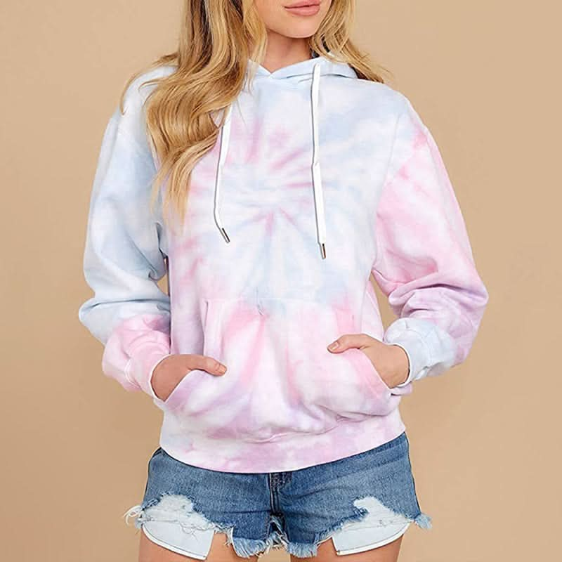 Trendy tie-dye hoodie sweater