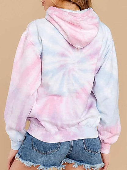 Trendy tie-dye hoodie sweater