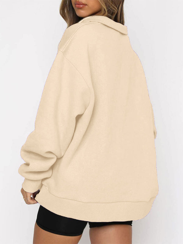 Pocket half zip pullover sweatshirt