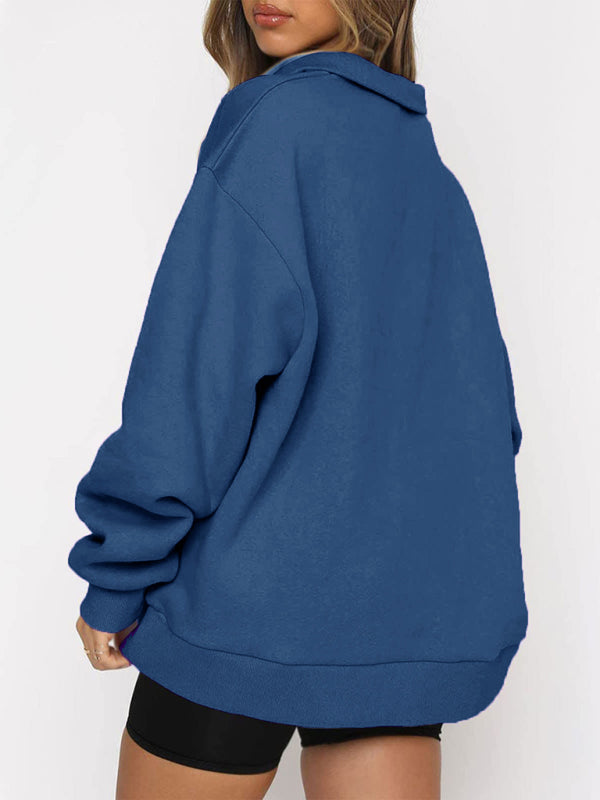 Pocket half zip pullover sweatshirt