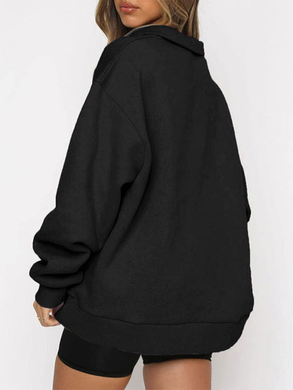 Pocket half zip pullover sweatshirt