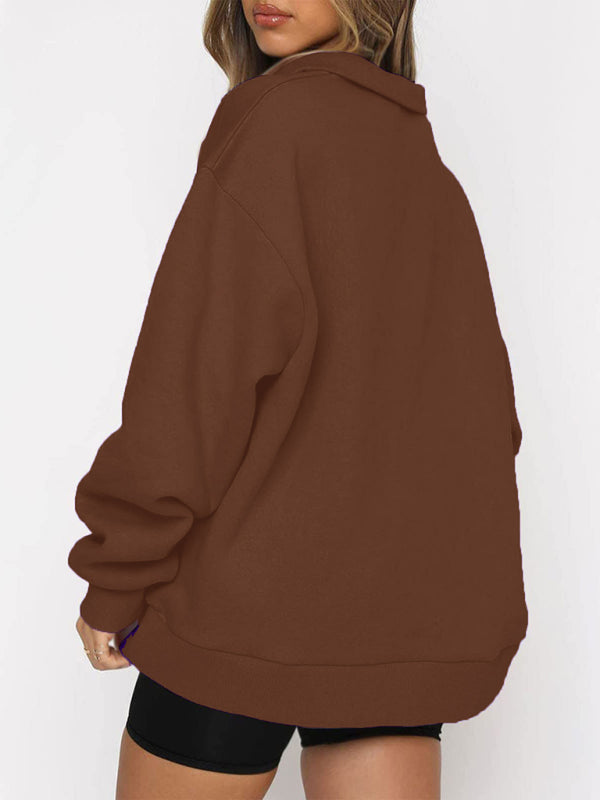 Pocket half zip pullover sweatshirt