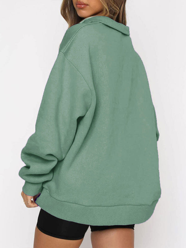 Pocket half zip pullover sweatshirt