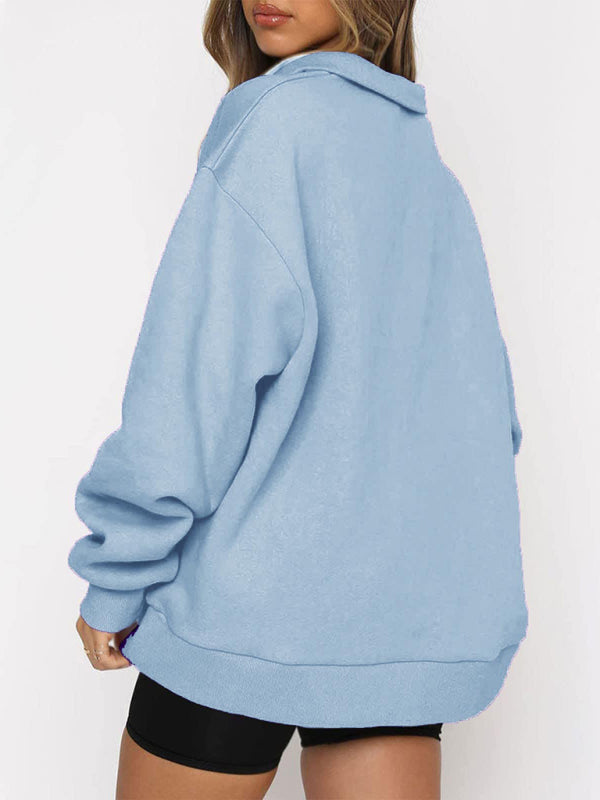 Pocket half zip pullover sweatshirt