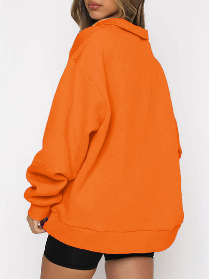 Pocket half zip pullover sweatshirt