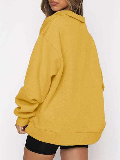 Pocket half zip pullover sweatshirt