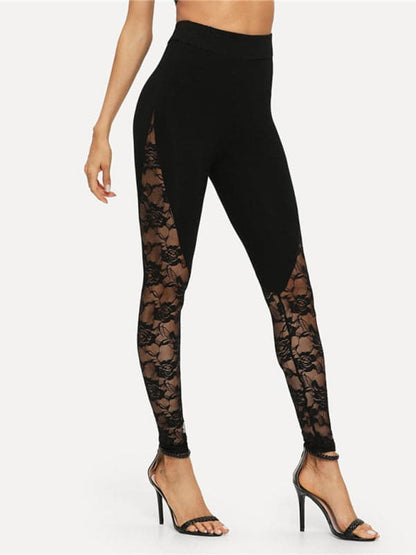 Lace-up sexy cutout leggings