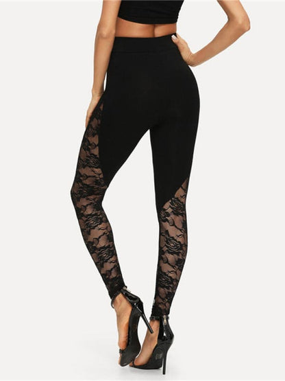 Lace-up sexy cutout leggings