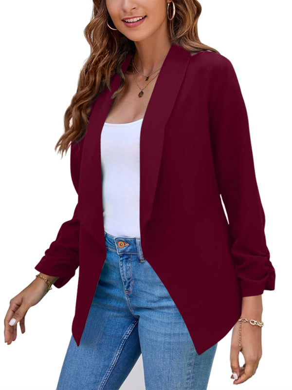 Women's Coat Double-Layer Suit Lapel Small Suit for Casual Wear