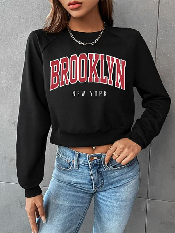 Preppy raglan sweatshirt for women