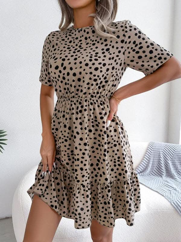 Chic Polka Dot Ruffled Dress for Effortless Style - Love Salve 