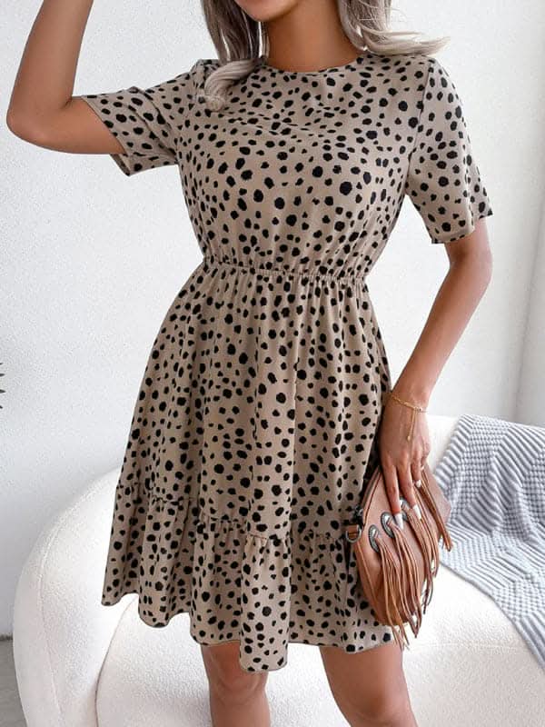 Chic Polka Dot Ruffled Dress for Effortless Style - Love Salve 