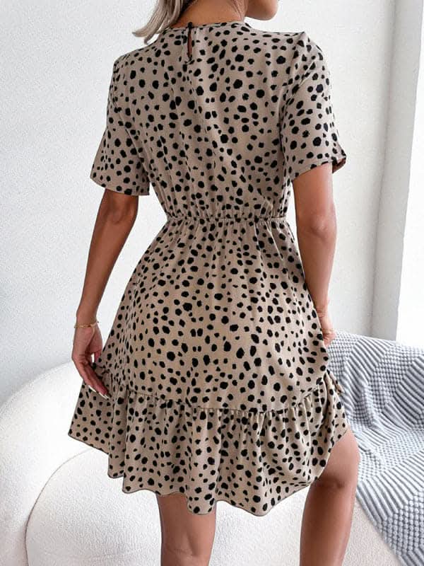 Chic Polka Dot Ruffled Dress for Effortless Style - Love Salve 