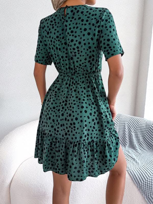 Chic Polka Dot Ruffled Dress for Effortless Style - Love Salve 