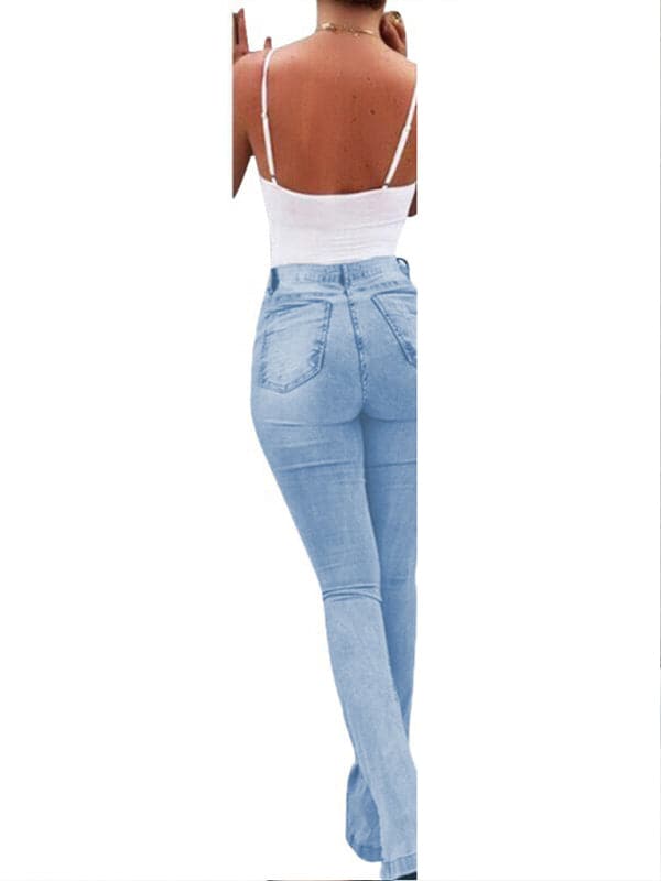 High waist flared jeans for women