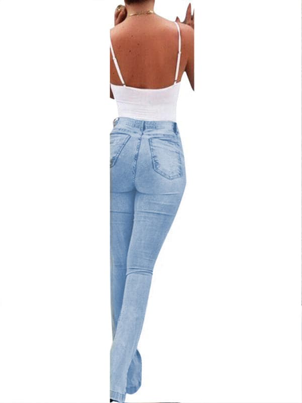 High waist flared jeans for women