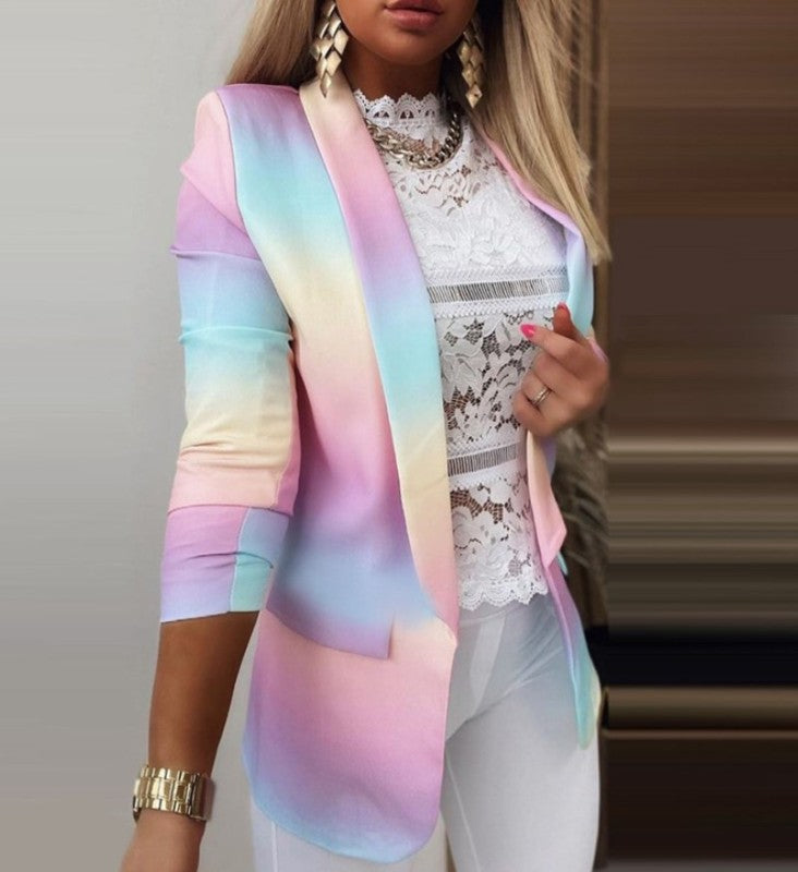 Women's Casual Tie-Dye Printed Suit for Spring Fashion