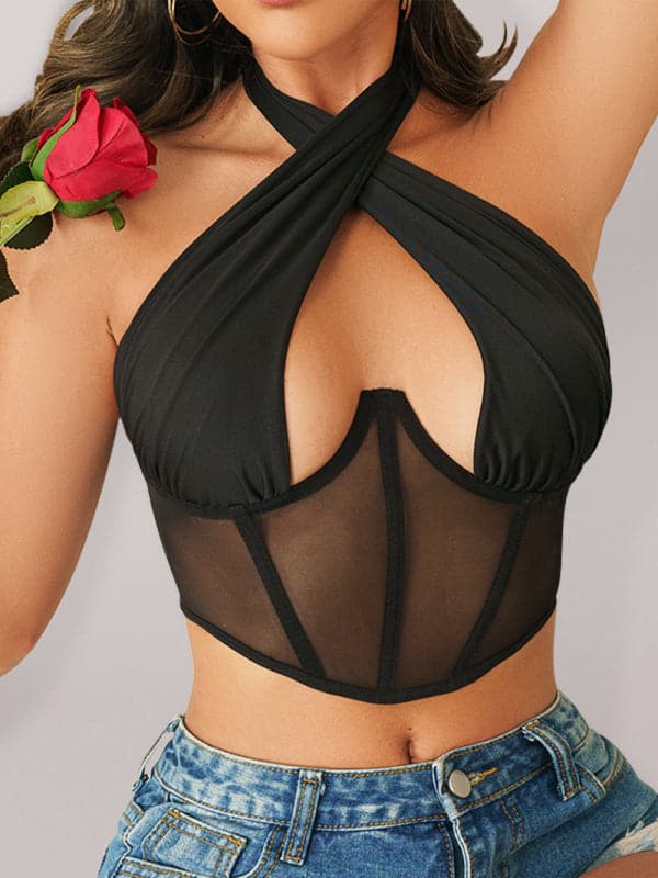 Beautiful mesh strap tube top