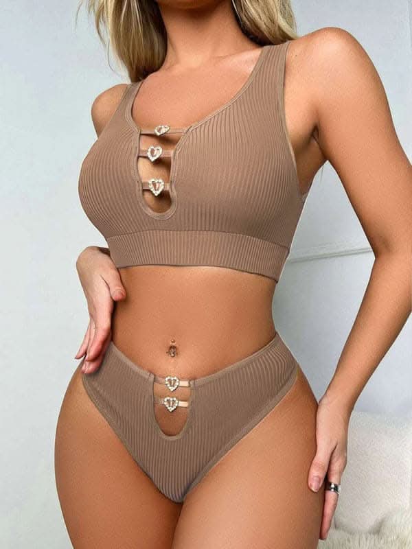 Seductive hollow lace lingerie set