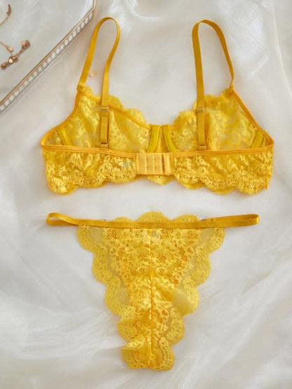 Women's sexy lace see-through sexy lingerie sets.